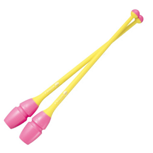 Connectable Rubber Clubs CHACOTT (455 mm) col. 262 Pink x Yellow, FIG Approved