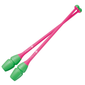 Connectable Rubber Clubs CHACOTT (455 mm) col. 443. Green x Pink, FIG Approved