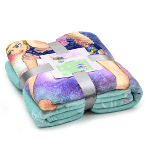 Fleece blanket: QUEEN OF THE ICE with ball and clubs (150 cm x 200 cm)