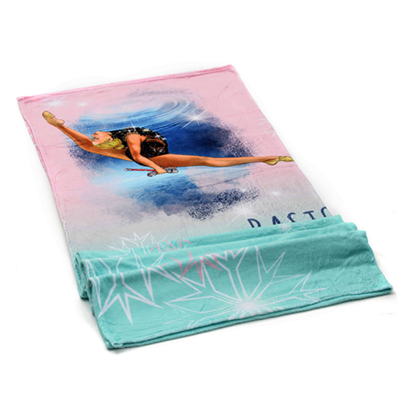 Fleece blanket: QUEEN OF THE ICE with ball and clubs (150 cm x 200 cm)