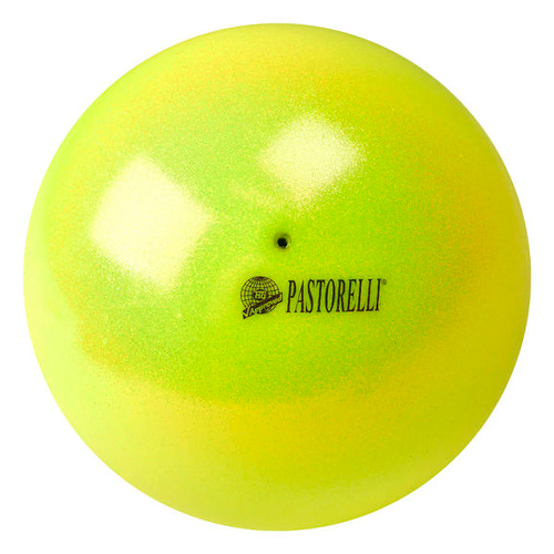 PASTORELLI New Generation Glitter Gym Ball HIGH VISION - Fluo Yellow, FIG Approved