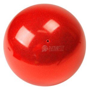 PASTORELLI New Generation Glitter Gym Ball HIGH VISION - Red, FIG Approved