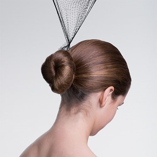 Three invisible hair nets, black