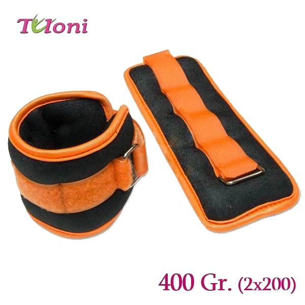 nikasport.eu-anklewrist_weights-tuloni_t0132-400_2x200gr_orange-4 Ankle/wrist weights Tuloni with velcro closure - 200 g (2 pcs - 400 g)